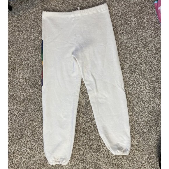 ⭐ 3/$15 Vintage Medium J.C. Licht Co White Rainbow Logo Drawstring Sweatpants - Picture 4 of 11